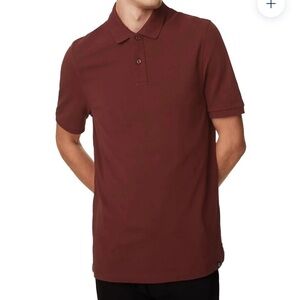 NWOT Marks & Spencer Ultimate Pique Polo Shirt Short Sleeves Burgundy Size 3XL